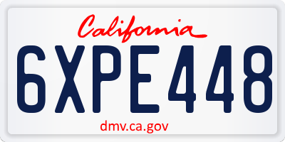 CA license plate 6XPE448