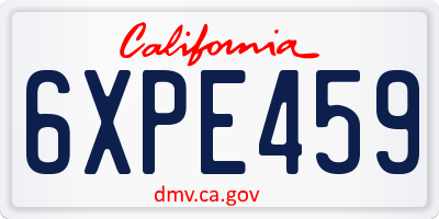CA license plate 6XPE459