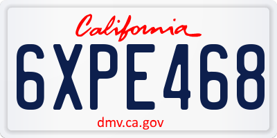 CA license plate 6XPE468