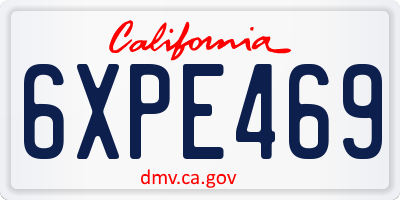 CA license plate 6XPE469