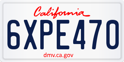 CA license plate 6XPE470