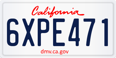 CA license plate 6XPE471