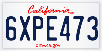 CA license plate 6XPE473