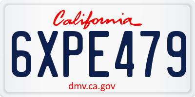 CA license plate 6XPE479