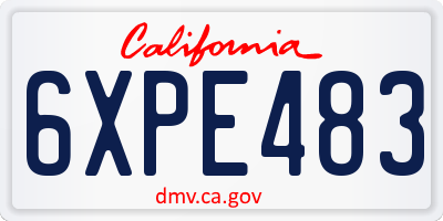 CA license plate 6XPE483