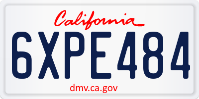 CA license plate 6XPE484