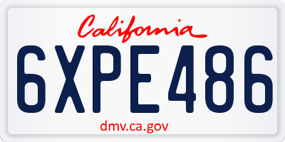 CA license plate 6XPE486