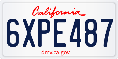 CA license plate 6XPE487