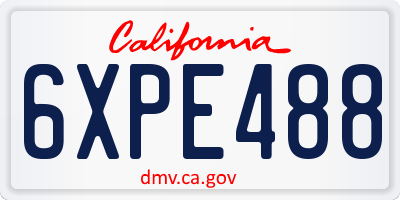 CA license plate 6XPE488