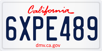 CA license plate 6XPE489
