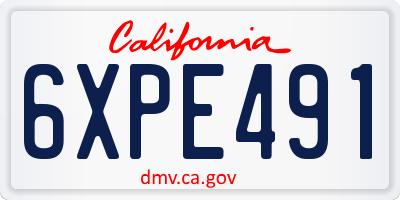 CA license plate 6XPE491