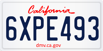 CA license plate 6XPE493
