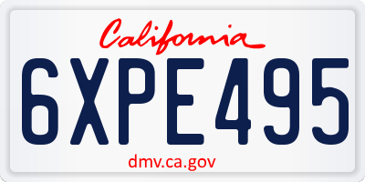 CA license plate 6XPE495