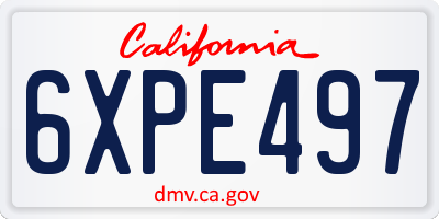 CA license plate 6XPE497