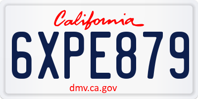 CA license plate 6XPE879