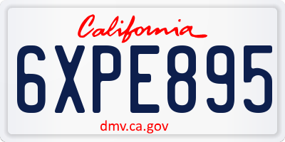 CA license plate 6XPE895