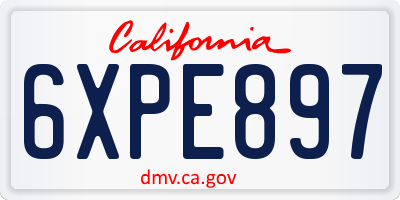 CA license plate 6XPE897
