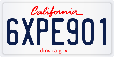 CA license plate 6XPE901