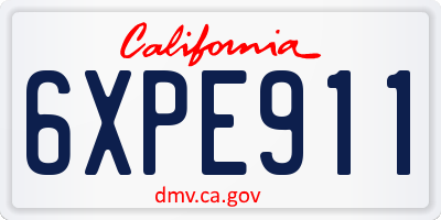 CA license plate 6XPE911