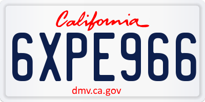 CA license plate 6XPE966