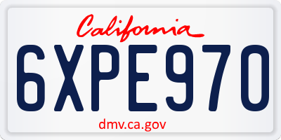 CA license plate 6XPE970
