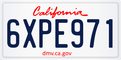 CA license plate 6XPE971