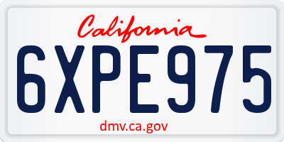 CA license plate 6XPE975