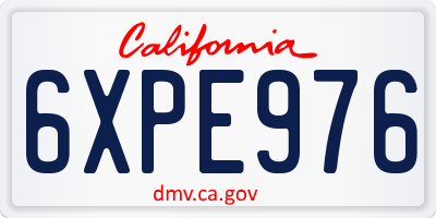 CA license plate 6XPE976