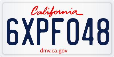 CA license plate 6XPF048