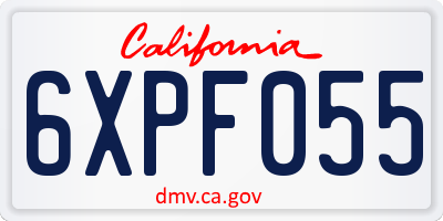 CA license plate 6XPF055