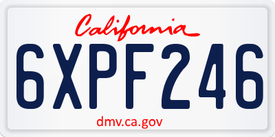 CA license plate 6XPF246