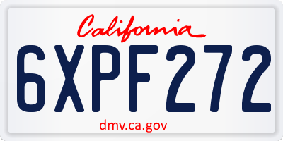 CA license plate 6XPF272