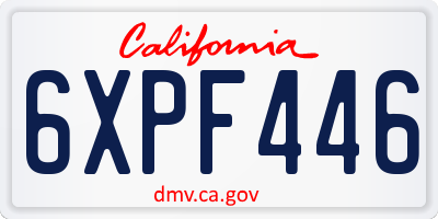 CA license plate 6XPF446
