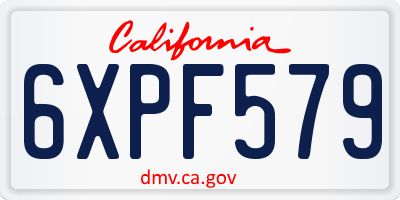 CA license plate 6XPF579