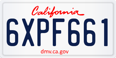 CA license plate 6XPF661