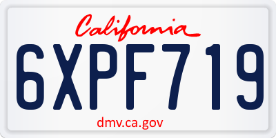 CA license plate 6XPF719