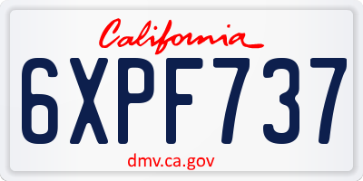 CA license plate 6XPF737