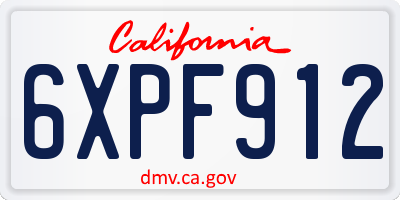 CA license plate 6XPF912