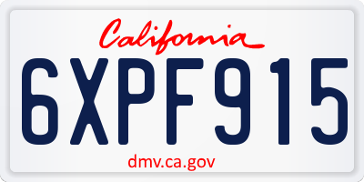 CA license plate 6XPF915