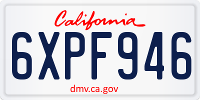 CA license plate 6XPF946