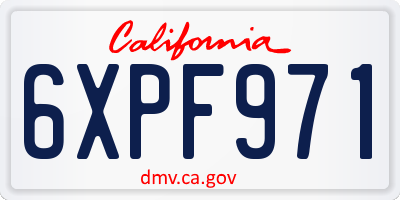 CA license plate 6XPF971
