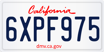 CA license plate 6XPF975