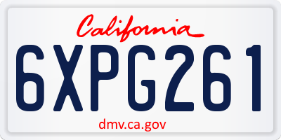 CA license plate 6XPG261