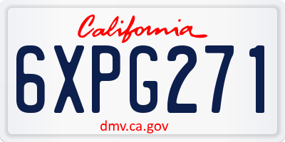 CA license plate 6XPG271