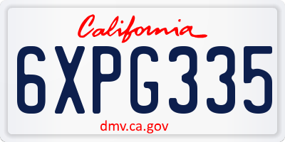 CA license plate 6XPG335