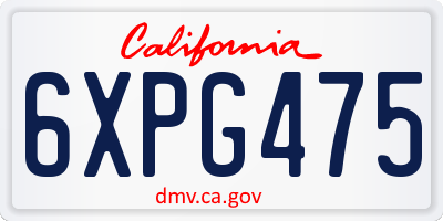 CA license plate 6XPG475