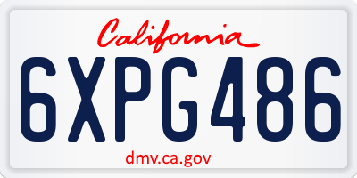 CA license plate 6XPG486