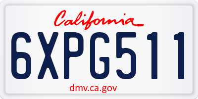 CA license plate 6XPG511