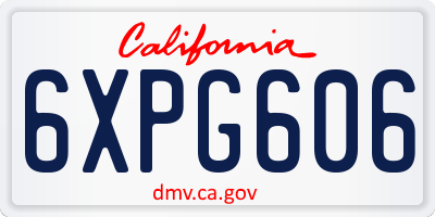 CA license plate 6XPG606