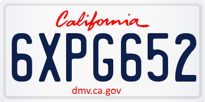 CA license plate 6XPG652